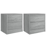 Vidaxl tables de chevet 2 pcs sonoma gris 40x30x40 cm bois ing�nierie