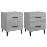 Vidaxl tables de chevet 2 pcs sonoma gris 40x35x47, 5 cm