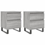 Vidaxl tables de chevet 2 pcs sonoma gris 40x35x50 cm bois ing�nierie