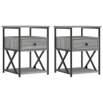 Vidaxl tables de chevet 2 pcs sonoma gris 40x42x55cm bois d'ing�nierie