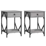 Vidaxl tables de chevet 2 pcs sonoma gris 40x42x60cm bois d'ingnierie