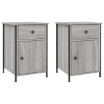 Vidaxl tables de chevet 2 pcs sonoma gris 40x42x60cm bois d'ing�nierie