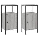 Vidaxl tables de chevet 2 pcs sonoma gris 41x31x80cm bois d'ingnierie