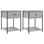Vidaxl tables de chevet 2 pcs sonoma gris 44x45x58 cm bois ing�nierie