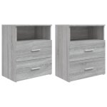 Vidaxl tables de chevet 2 pcs sonoma gris 50x32x60 cm