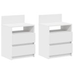Vidaxl tables de chevet 2 pcs avec 2 tiroirs blanc 40x33x60 cm