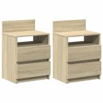 Vidaxl tables de chevet 2 pcs avec 2 tiroirs ch�ne sonoma 40x33x60 cm