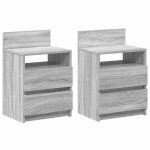 Vidaxl tables de chevet 2 pcs avec 2 tiroirs gris sonoma 40x33x60 cm