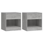Vidaxl tables de chevet 2 pcs avec tiroir sonoma gris