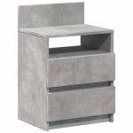 Vidaxl table de chevet � 2 tiroirs gris b�ton 40x33x60 cm