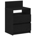 Vidaxl table de chevet � 2 tiroirs noire 40x33x60 cm