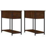 Vidaxl tables de chevet 2pcs ch�ne marron 30x60x60cm bois d'ing�nierie