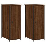 Vidaxl tables de chevet 2pcs chne marron 32x42x80cm bois d'ingnierie