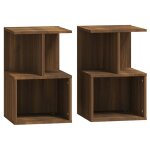 Vidaxl tables de chevet 2pcs ch�ne marron 35x35x55cm bois d'ing�nierie