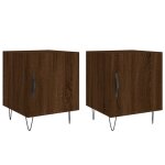 Vidaxl tables de chevet 2pcs chne marron 40x40x50cm bois d'ingnierie