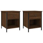 Vidaxl tables de chevet 2pcs ch�ne marron 40x42x50cm bois d'ing�nierie
