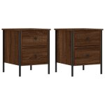 Vidaxl tables de chevet 2pcs ch�ne marron 40x42x50cm bois d'ing�nierie