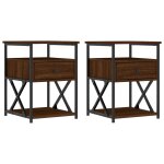 Vidaxl tables de chevet 2pcs chne marron 40x42x55cm bois d'ingnierie