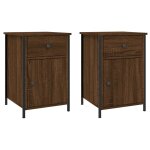 Vidaxl tables de chevet 2pcs ch�ne marron 40x42x60cm bois d'ing�nierie