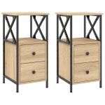 Vidaxl tables de chevet 2pcs ch�ne sonoma 34x35, 5x70cm bois ing�nierie