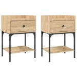 Vidaxl tables de chevet 2pcs ch�ne sonoma 40, 5x31x60cm bois ing�nierie
