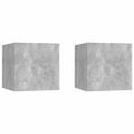 Vidaxl tables de chevet 2pcs gris b�ton 30, 5x30x30cm bois d'ing�nierie