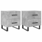 Vidaxl tables de chevet 2pcs gris b�ton 40x35x47, 5cm bois d?ing�nierie
