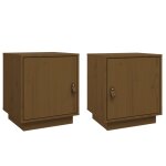 Vidaxl tables de chevet 2pcs marron miel 40x34x45cm bois de pin massif