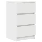 Vidaxl table de chevet avec 3 tiroirs blanc 39x35x65 cm