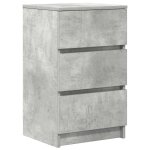 Vidaxl table de chevet avec 3 tiroirs gris b�ton 39x35x65 cm