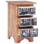 Vidaxl table de chevet 30x30x51 cm bois d'acajou massif