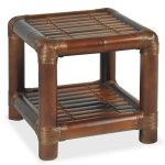 Vidaxl table de chevet 40 x 40 x 40 cm bambou marron fonc