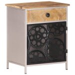 Vidaxl table de chevet 40x30x50 cm bois de manguier brut