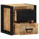 Vidaxl table de chevet 40x35x40 cm bois massif de manguier brut