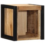 Vidaxl table de chevet 40x35x40 cm bois massif de manguier brut