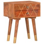 Vidaxl table de chevet 43 x 30 x 58 cm bois de manguier massif