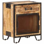 Vidaxl table de chevet 43x30x51 cm bois de manguier massif brut