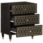 Vidaxl table de chevet 50x33x60 cm bois de manguier massif