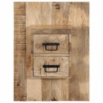 Vidaxl table de chevet 60x32x80 cm bois massif de manguier brut