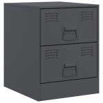 Vidaxl table de chevet anthracite 34, 5x39x44 cm acier