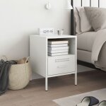 Vidaxl table de chevet blanc 36x39x50, 5 cm acier