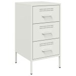 Vidaxl table de chevet blanc 36x39x68 cm acier