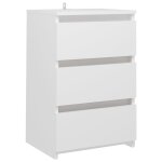 Vidaxl table de chevet blanc 40x35x62, 5 cm agglomr