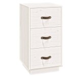 Vidaxl table de chevet blanc 40x40x75 cm bois de pin solide