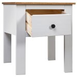 Vidaxl table de chevet blanc 46x40x57 cm pin gamme panama