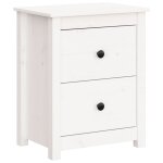 Vidaxl table de chevet blanc 50x35x61, 5 cm bois de pin massif