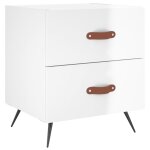 Vidaxl table de chevet blanc brillant 40x35x47, 5 cm bois d?ing�nierie