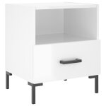 Vidaxl table de chevet blanc brillant 40x35x47, 5 cm bois d?ingnierie