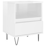 Vidaxl table de chevet blanc brillant 40x35x50 cm bois d?ingnierie