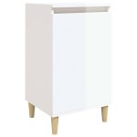 Vidaxl table de chevet blanc brillant 40x35x70 cm bois d?ing�nierie